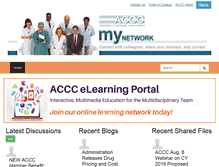 Tablet Screenshot of mynetwork.accc-cancer.org